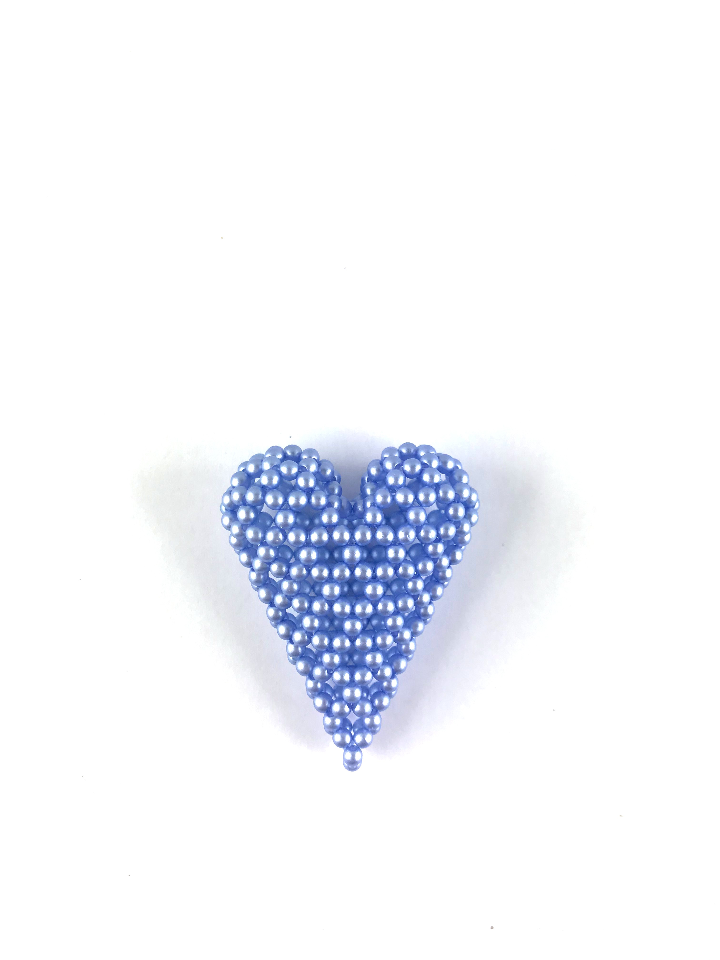 Herz aus Rundperlen - blue pearl